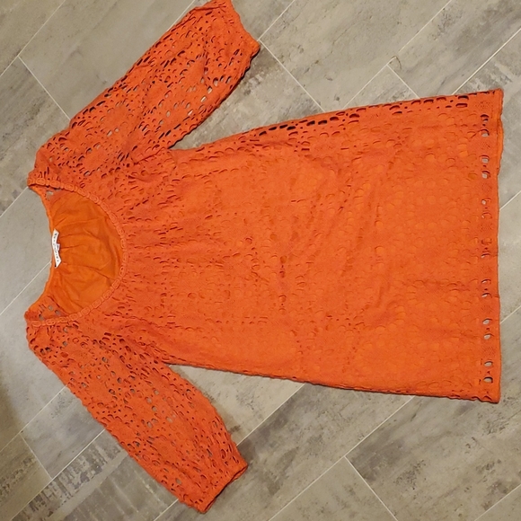 EUC Trina Turk Orange Crotched Mallory Dress - Picture 2 of 8